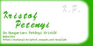 kristof petenyi business card