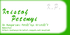 kristof petenyi business card